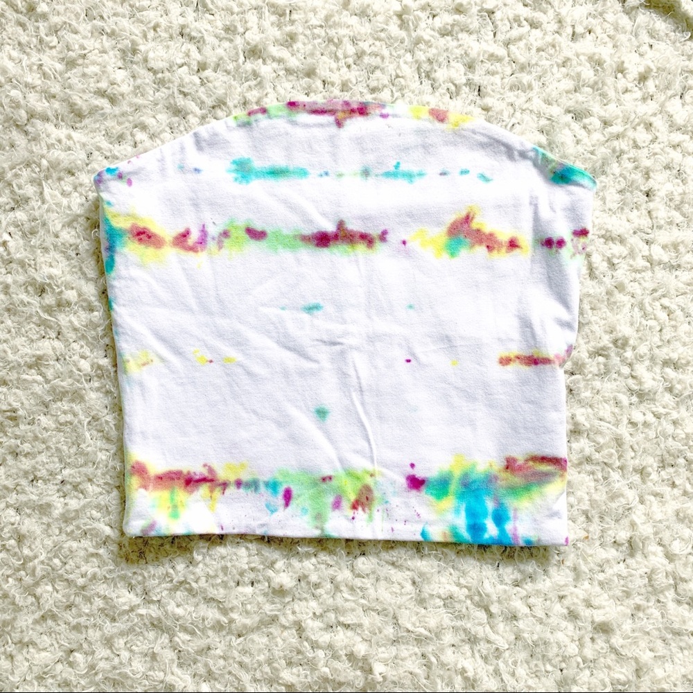 Twenty 5A Layered Tie Dye Tube Top White/Multi